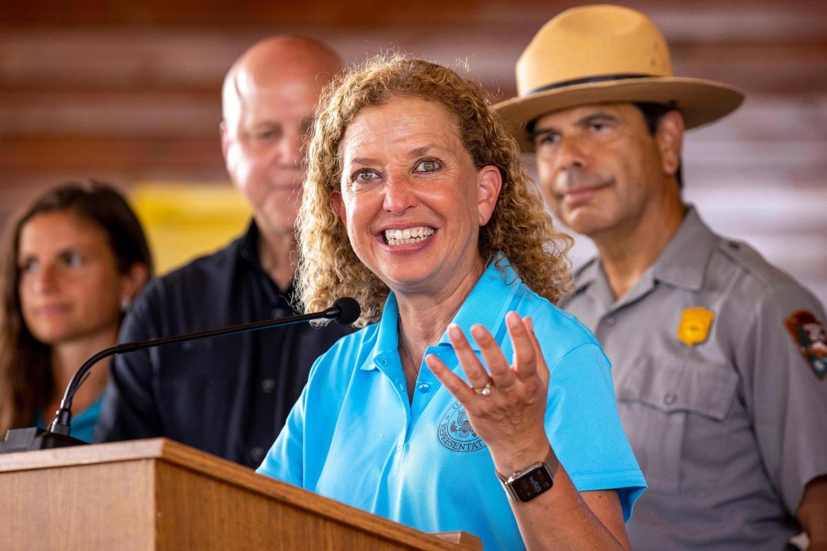 U.S. Rep. Debbie Wasserman Schultz, seen inside Miccosukee Indian Village in Miami-Dade County, Florida, on Thursday, July 21, 2022.