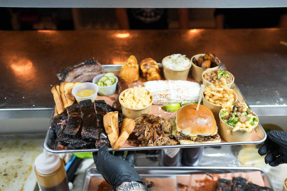 One of the platters at Apocalypse BBQ in Kendall.