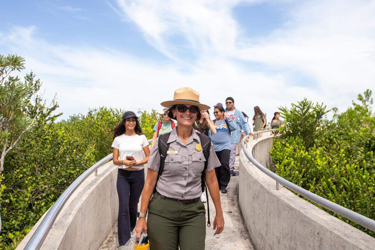High School students in the Tropical Audubon Ambassador Program — High School Edition enjoy a field trip to Everglades National Park Shark Valley.
