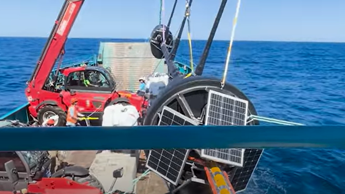 The massive 50-foot buoy was deployed near Rottnest Island off the western coast of Australia.