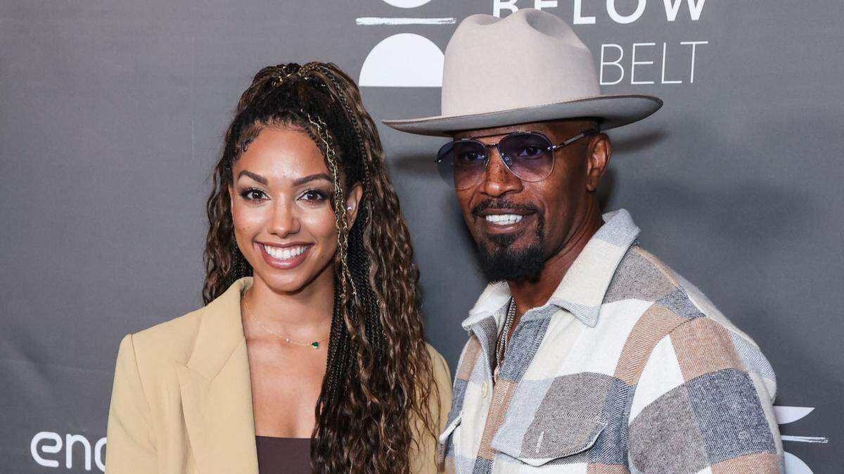 LOS ANGELES, CALIFORNIA, USA - OCTOBER 01: American actress Corinne Foxx and father/American actor Jamie Foxx arrive at the Los Angeles Premiere Screening Of ‘Below The Belt’ held at the Directors Guild of America Theater Complex on October 1, 2022 in Los Angeles, California, United States. (Photo by Xavier Collin/Image Press Agency/Sipa USA)