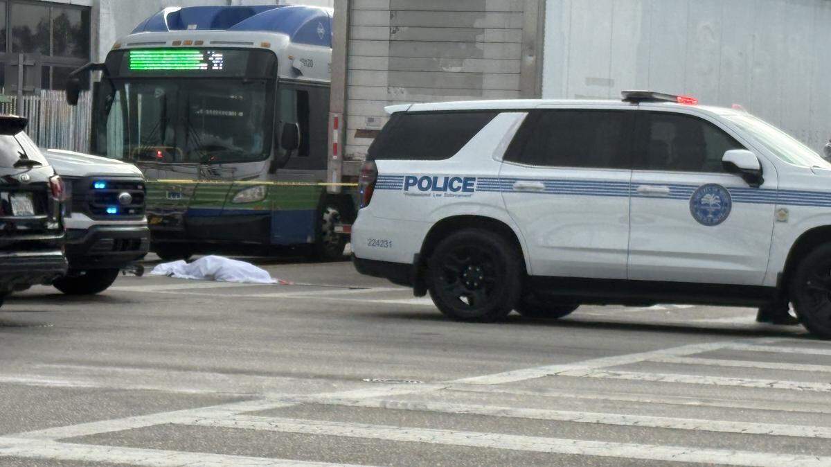 A bicyclist was struck and killed by a truck in Miami at NW 36th St and NW 27th Ave. Police are questioning the driver as the investigation continues.
