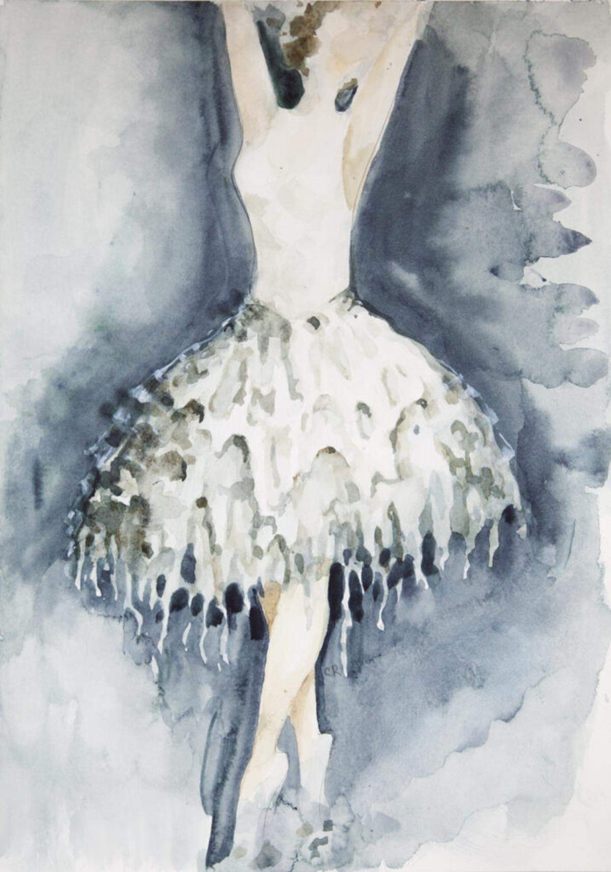 Artist Michele Oka Doner’s costume design for the character Helena, a painted, beaded, and appliquéd creation representing marine shapes and surfaces for Miami City Ballet’s “A Midsummer Night’s Dream.”