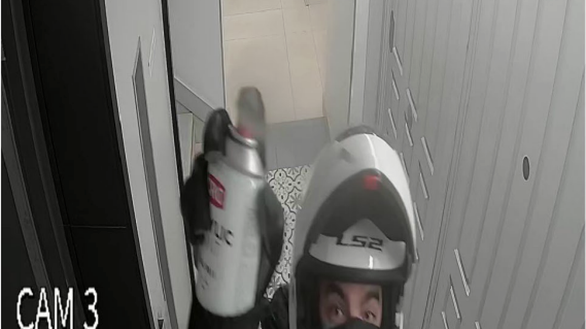 David Knezevich was recorded while spray-painting cameras at his wife’s apartment complex, according to the FBI.