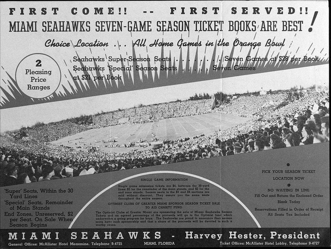 Miami Seahawks promotion.