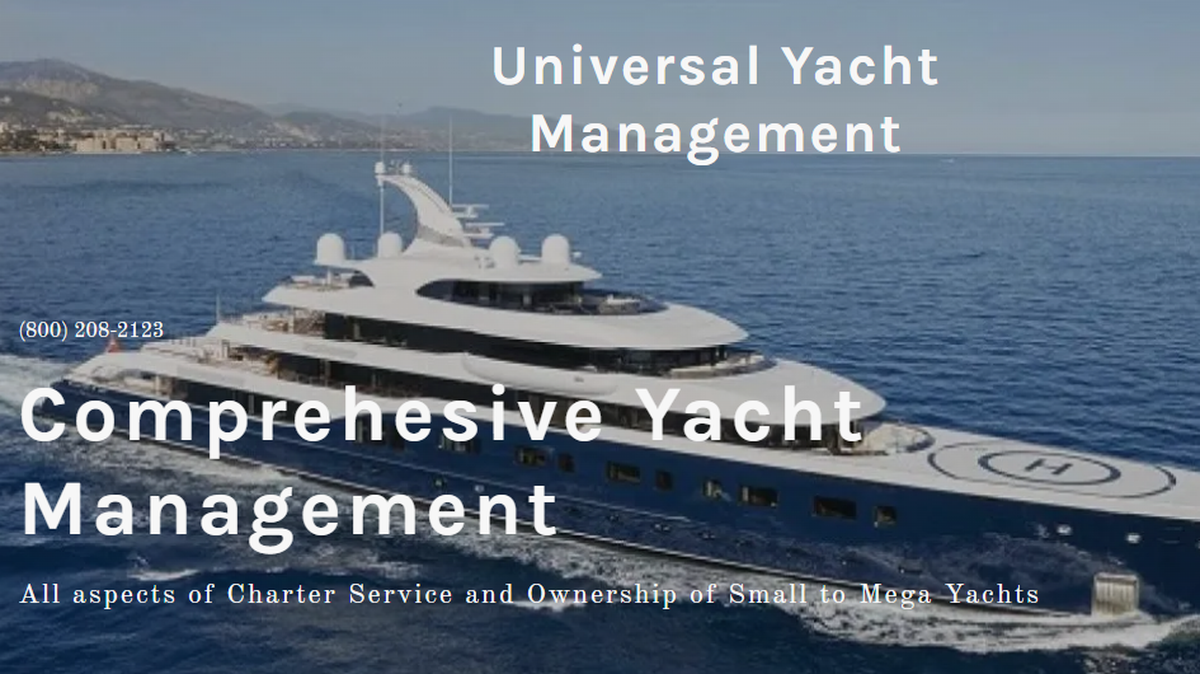 An image from a website created by James David Williams for his fictional yacht company Universal Yacht Management, which he said was based in Miami.