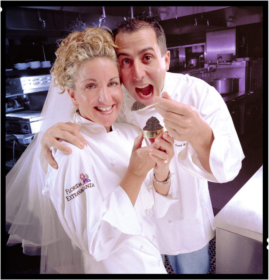 10/5/01-CHARLES TRAINOR JR/HERALD STAFF-Miami- In 2001, chefs Andrea Curto and Frank Randazzo , in the kitchen of the Mandarin Oriental on Brickell Key.