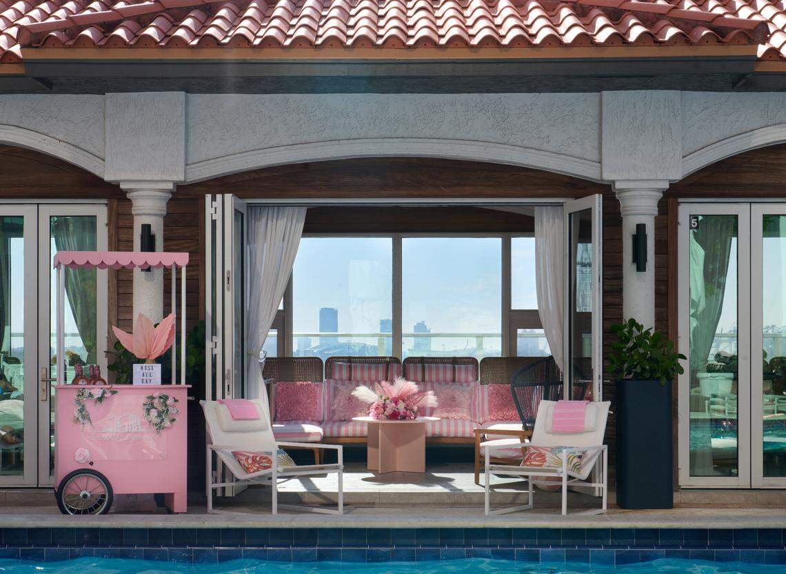 Sip rosé in style at the InterContinental Miami’s rooftop pool deck, now open to non-guests with its ultra-pink, ultra-chic cabana experience.