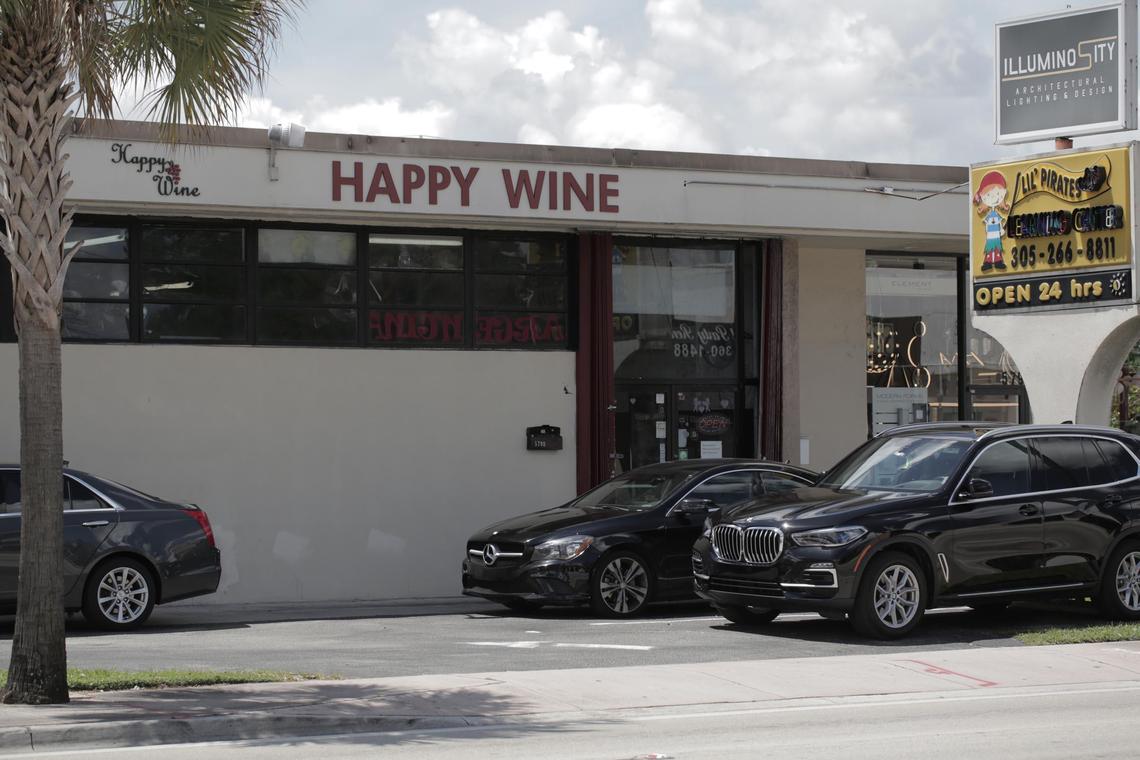 Locals like that the Spartan exterior of Happy Wine makes it a sort of Miami speakeasy.