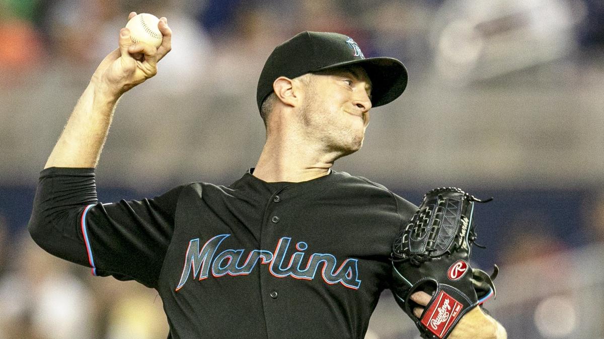 Miami Marlins pitcher Trevor Richards (36) carried a no-hitter against the Atlanta Braves into the sixth inning at Marlins Park on Saturday, June 8, 2019.