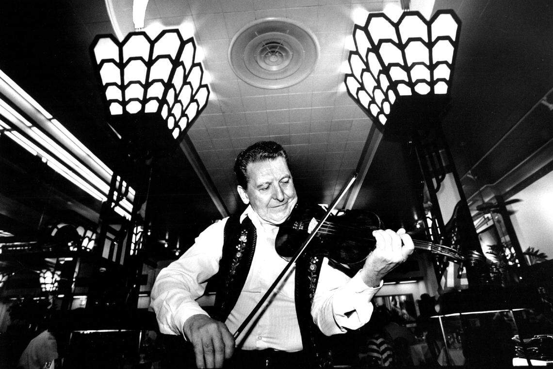 Louis Kovacs plays at Budapest restaurant in Miami Beach.