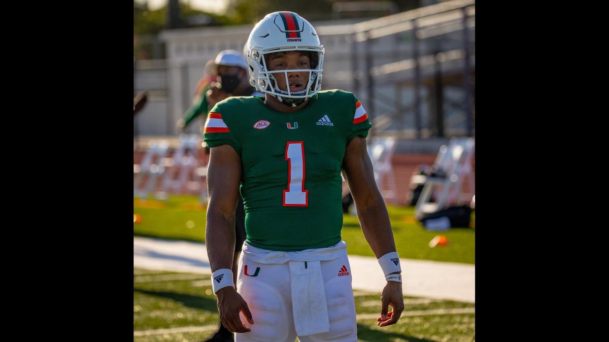 University of Miami starting quarter D’Eriq King.