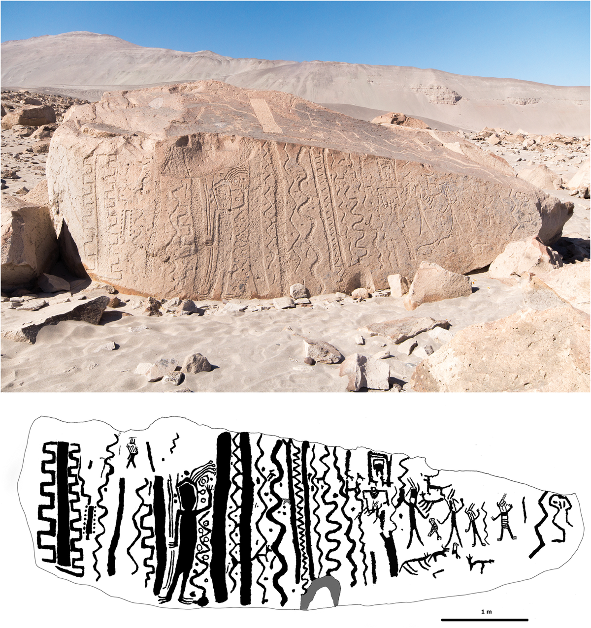 The carvings appear to have been planned ahead of time as a cohesive piece of art, the researchers said.