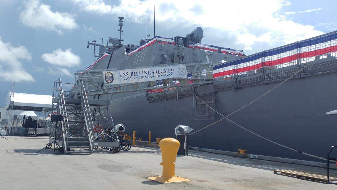 The future USS Billings is docked at the Naval Air Station Key West’s Truman Waterfront base on Aug. 1, 2019.