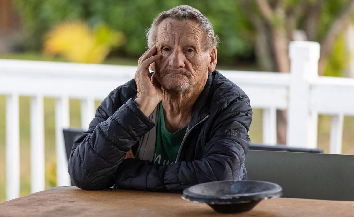 Adelard Cote, 79, a resident at Mia Casa, sits in a communal area on Thursday, Jan. 16, 2025, in North Miami, Florida. Mia Casa, owned by Miami-Dade County’s Homeless Trust, supports 120 homeless seniors aged 65 and older with shelter and assistance transitioning to permanent housing.