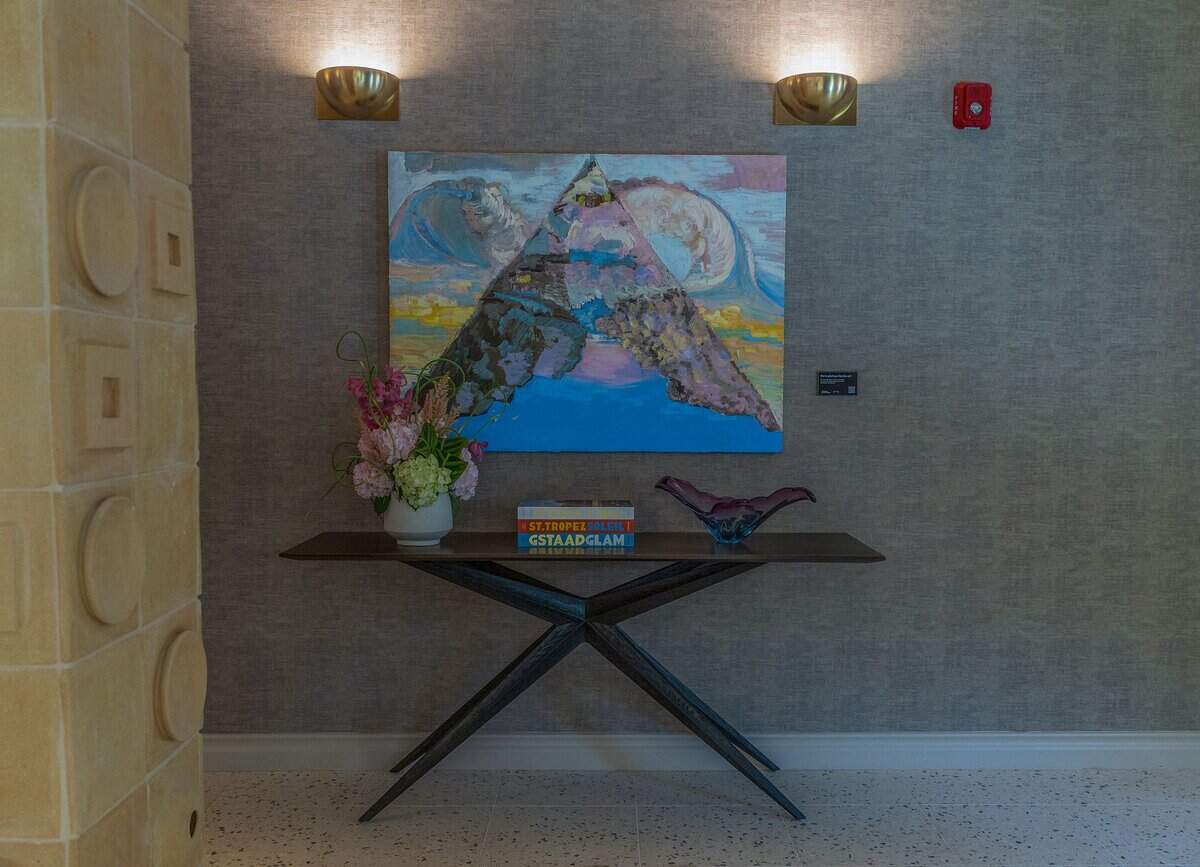 View of original art pieces on hallways at the PS MIA, a luxury private terminal at Miami International Airport that allows commercial flight passengers to bypass the main airport crowds. Located at the historic former Pan American Airways headquarters (4900 NW 36th St), offers private TSA screening, Customs clearance, chef-prepared meals, spa services, and airfield transfers in a BMW, on Friday June 12, 2026.