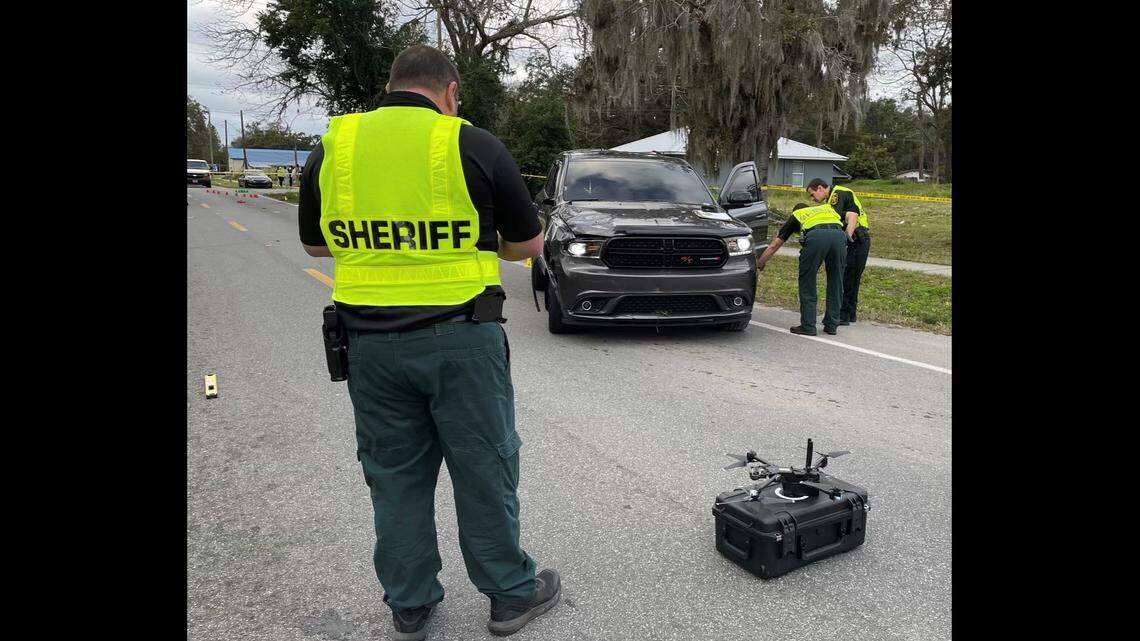 A 15-year-old on an electric scooted collided with the front of an SUV when the vehicle swerved into the oncoming lane to avoid hitting dogs in the road, Florida police said.