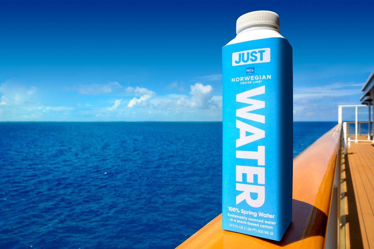 Starting with Norwegian Encore, Norwegian Cruise Line is replacing all plastic water bottles across its 17 ship fleet by January 1, 2020 with carton alternatives from JUST Goods Inc.