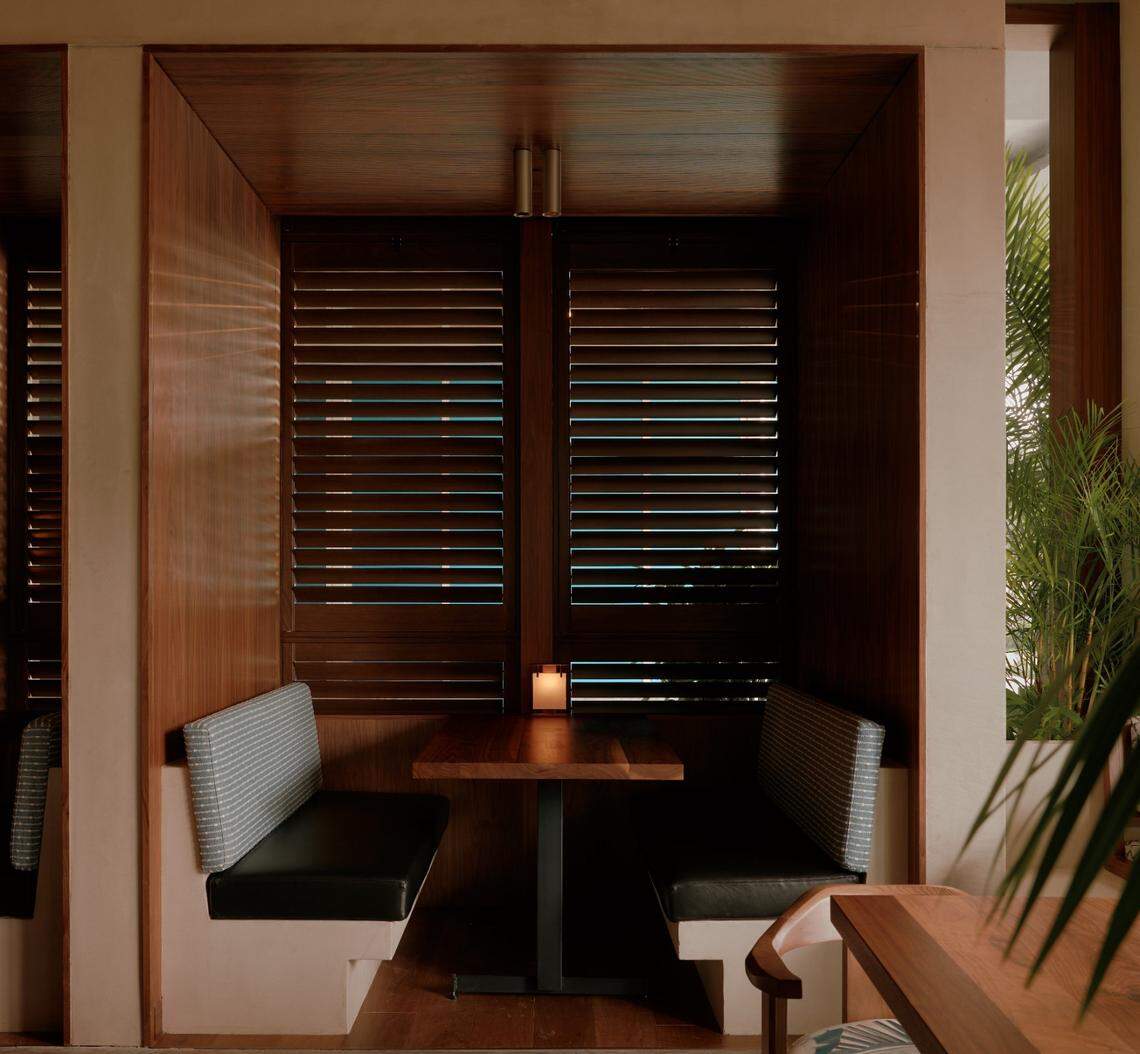 A quiet nook at Uchiko in Miami Beach.