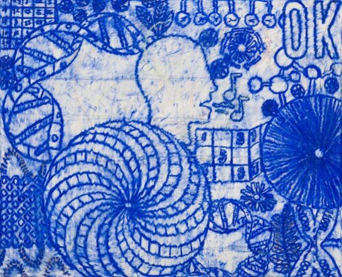 Artist Philip Smith’s paintings are filled with esoteric symbols and ideographs designed to heighten the viewer’s consciousness.