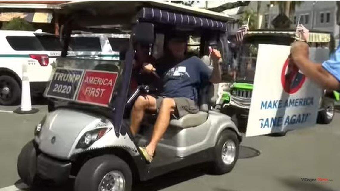 A pro-Trump golf cart parade in The Villages became national news late last month when the president retweeted a video that caught a man passing in a golf cart making a racist remark at a group of counter-protesters.