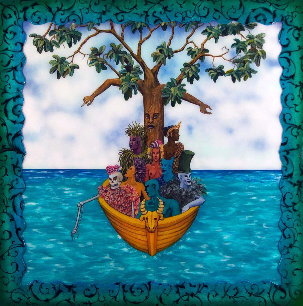 “La Traversée (The Crossing)”, painted in 2015, depicts various Voodoo spirits (Lwa) navigating the ocean in a boat, symbolizing the journey from Africa to the Caribbean. Edouard Duval-Carrié, a renowned Haitian-born artist based in Miami, rose to prominence after serving as Miami-Dade County's artist-in-residence on November 07, 2024. Known for his vibrant, mixed-media works exploring Caribbean history and culture, Duval-Carrié's innovative vision has earned him international acclaim, culminating in an invitation to exhibit at the prestigious Venice Biennale.