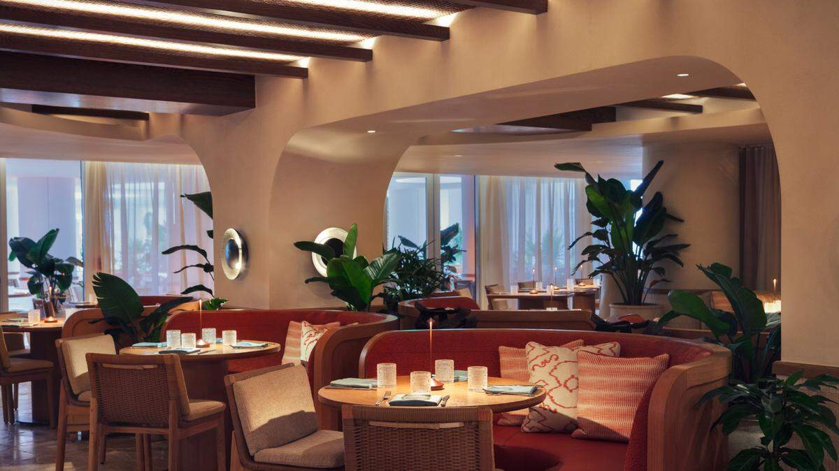 The interior of Aguasal, the new restaurant from José Andrés Hospitality, at the Andaz Miami Beach hotel.
