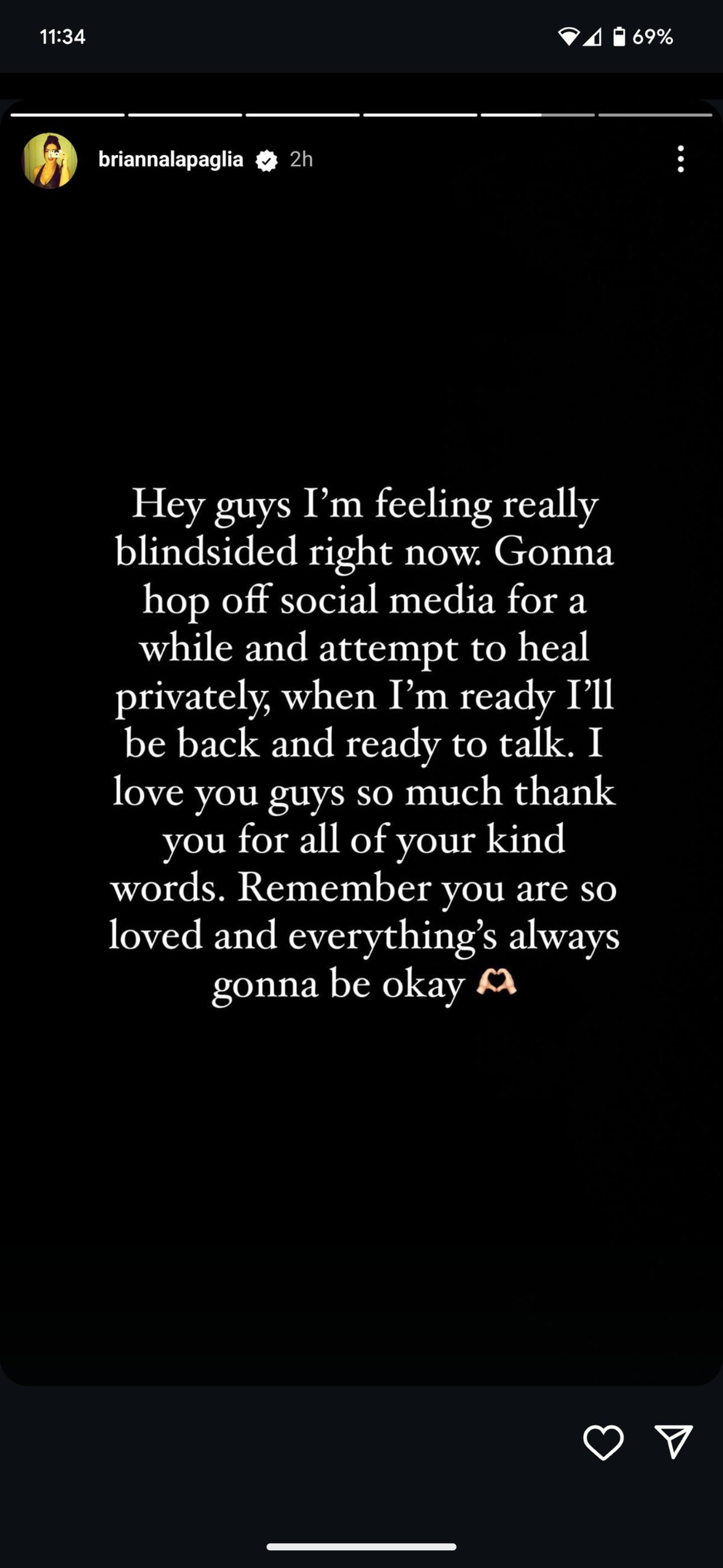 brianna lapaglia instagram story
