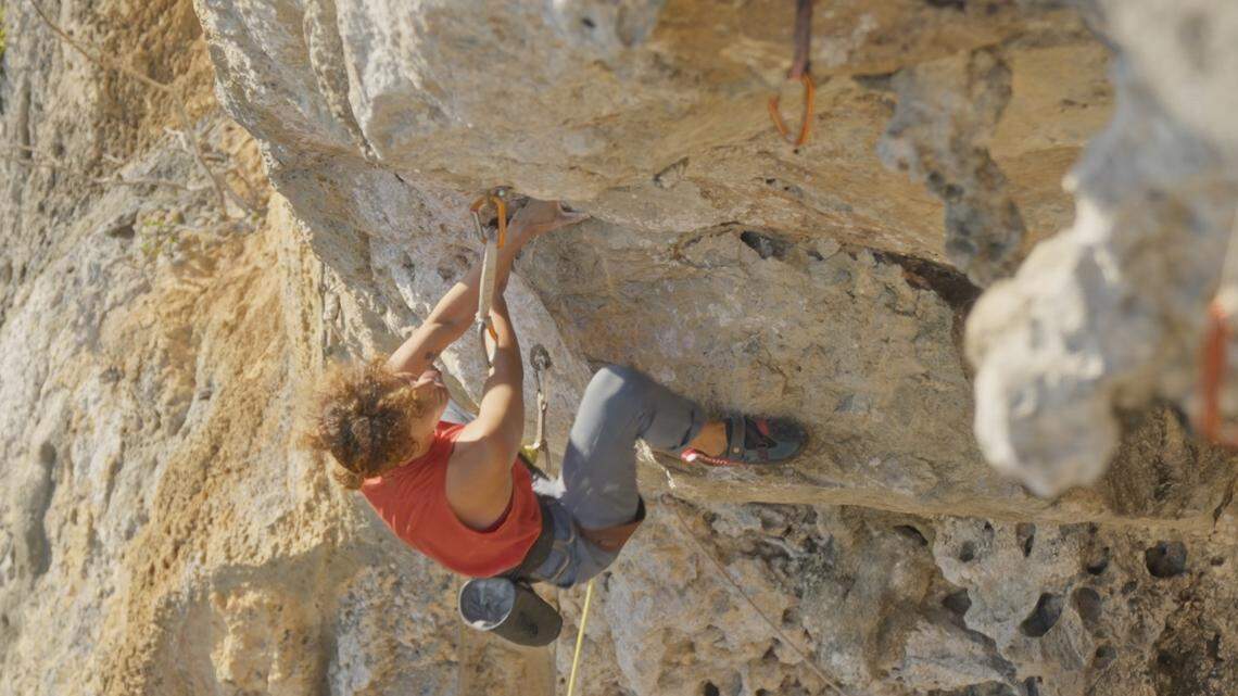 Dancer and mountain climber Yelda del Carmen strives to make history in the film “Mataperra,” showing Friday, Jan. 24 as part of “Films You Gotta See Big!” at New World Center’s Soundscape Park as part of ScreenDance Miami 2025.  