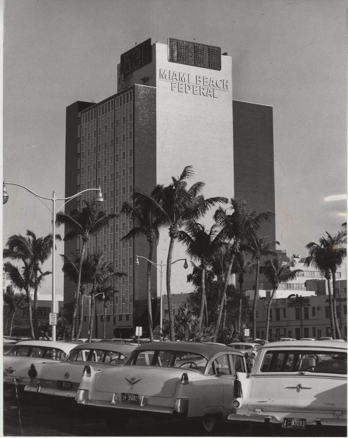 Miami Beach Federal Savings and Loan on Lincoln Road in 1958.