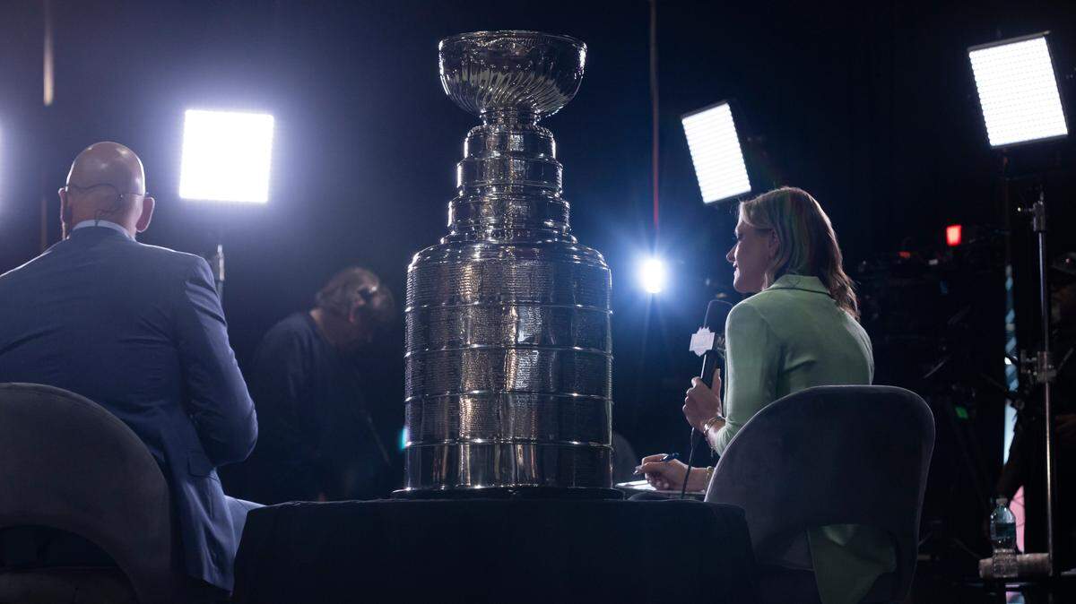 A view of the Stanley Cup during media day ahead of Game 1 between the Florida Panthers and Edmonton Oilers at the Amerant Bank Arena on Friday, June 7, 2024, in Sunrise, Fla.