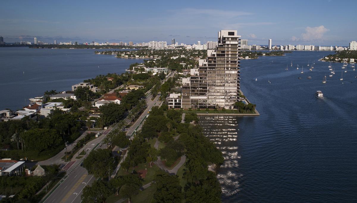 A view of the Venetian Islands from the city of Miami.  