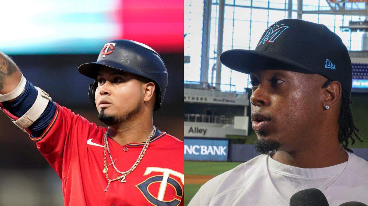 Infielders Luis Arraez (left) and Jean Segura (right) fit the contact-over-power mold that the Miami Marlins have been pursuing.