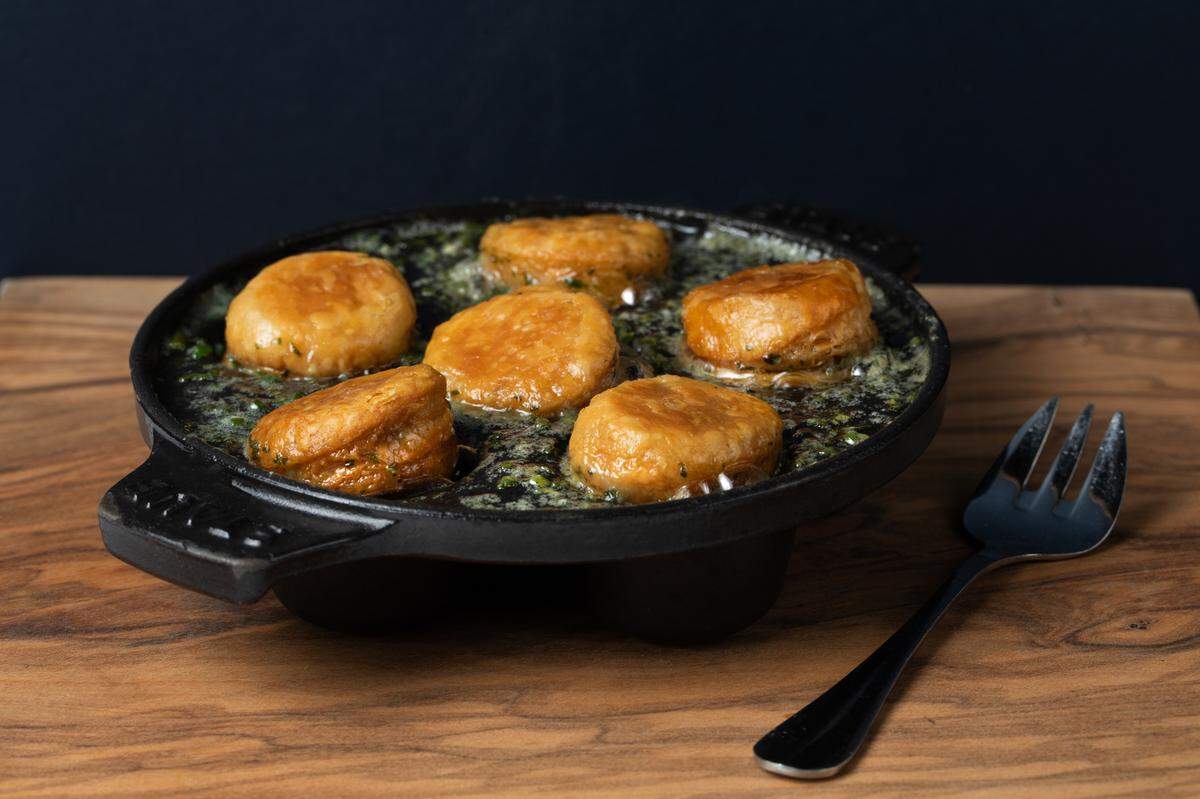 Expertly-prepared Escargots de Bourgogne at Bouchon Bistro.
