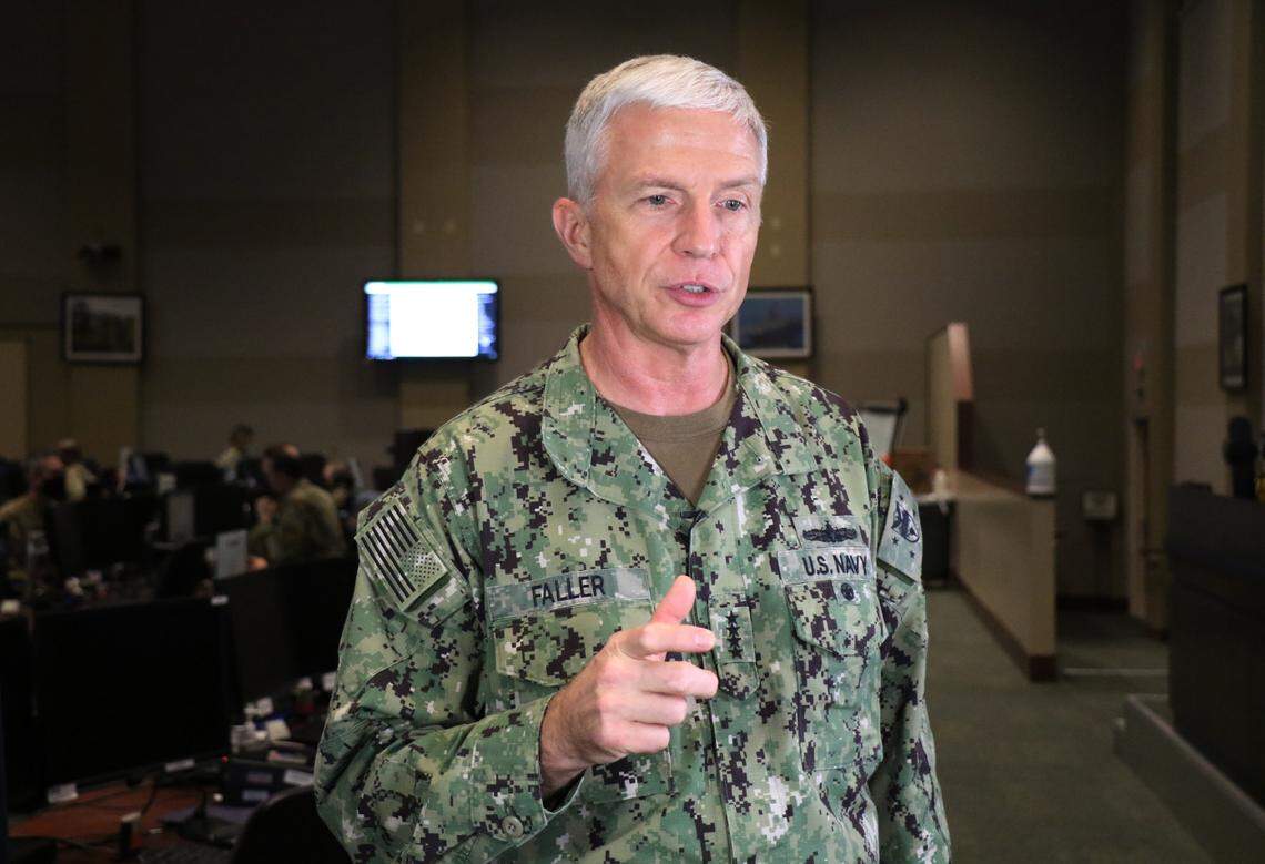 U.S. Southern Command Adm. Craig Faller, in Miami, describes on Thursday, November 11, 2020, how the Joint Task Force-Bravo in Honduras has been providing life-saving relief support in Central America, after Hurricanes Eta and Iota hit the region.