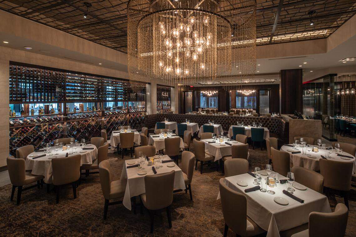 The dining room at Perry’s Steakhouse & Grille.