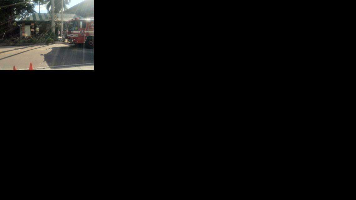 A pregnant woman was killed after a car slammed into the pool area of the Riverside Hotel in Ft. Lauderdale. (Natalia Zea; courtesy of CBS4)