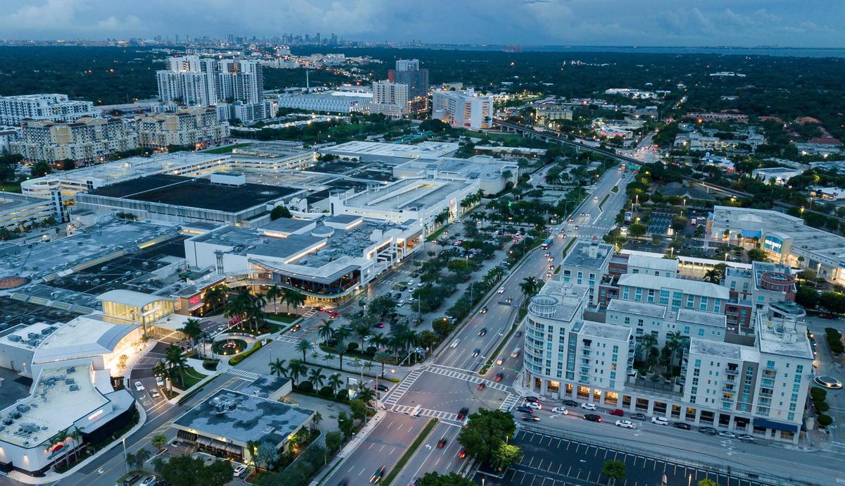 Aerial view of Dadeland near Southwest 88th Street and U.S. 1.