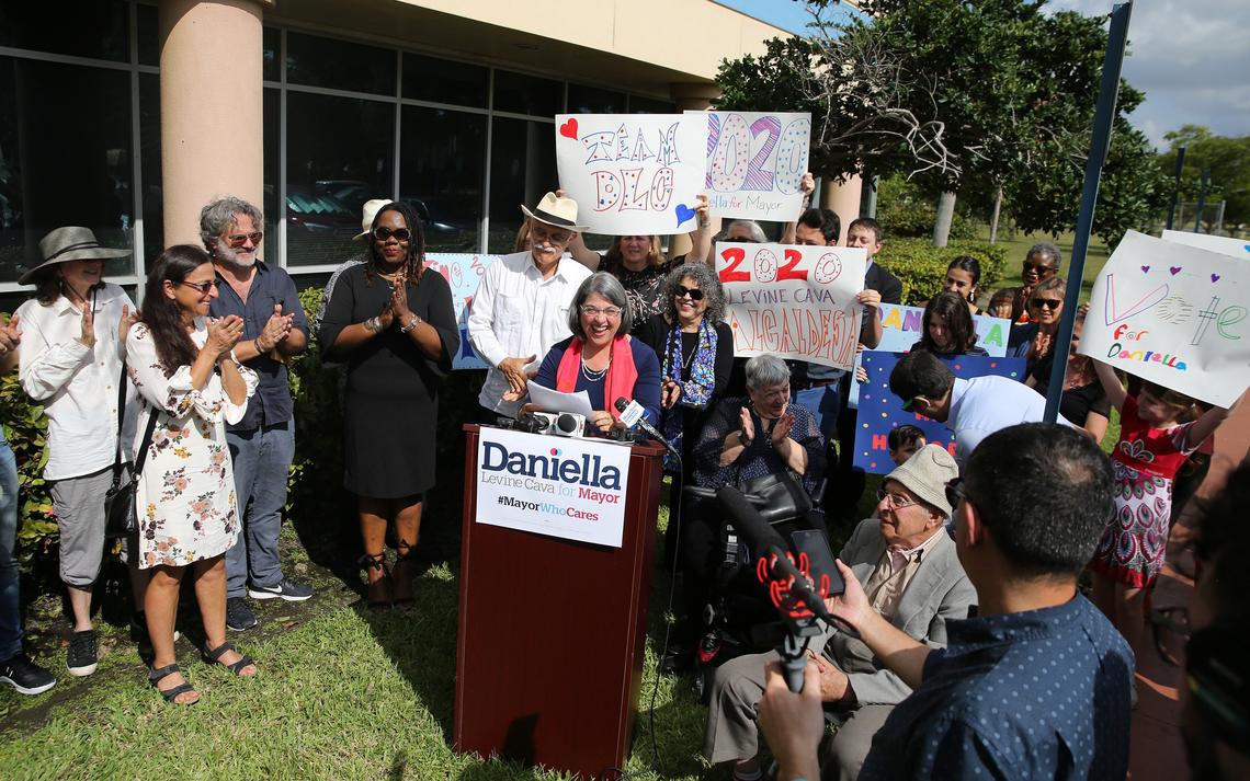 Miami-Dade commissioner Daniella Levine Cava announces her bid for county mayor on Tuesday, April 2, 2019 at the Elections Department in Doral. She is the first sitting elected office holder to join the 2020 race.