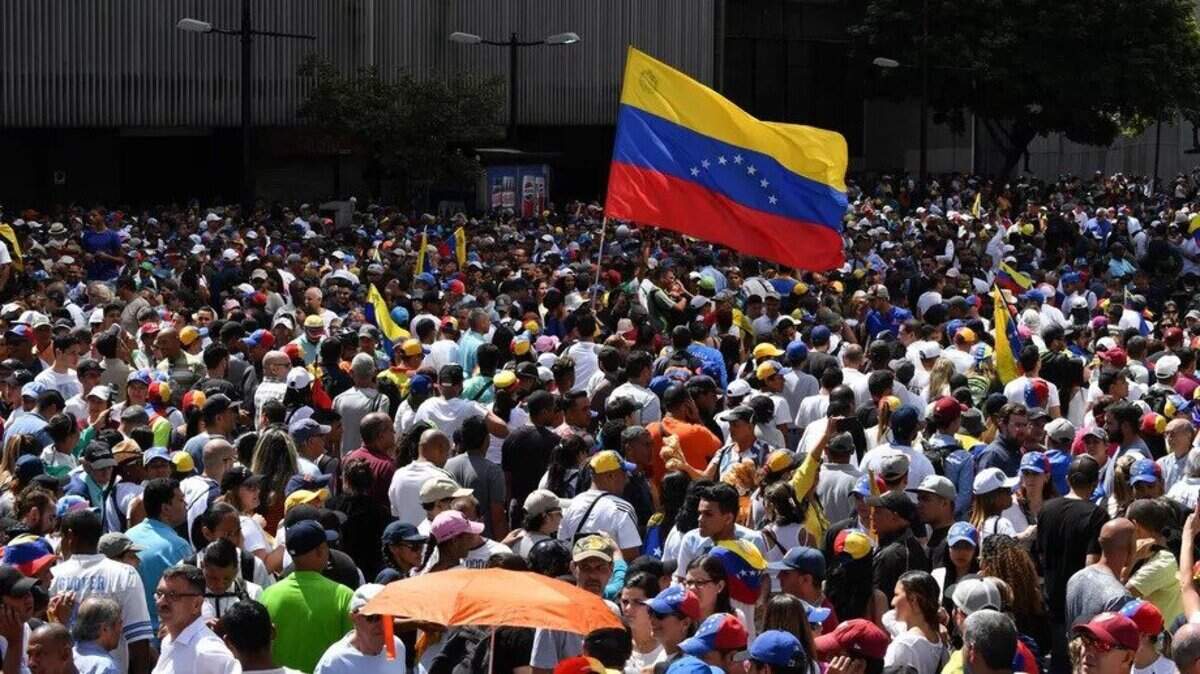 On Jan. 23, Venezuelan supporters of the opposition protest against the government of President Nicolás Maduro.