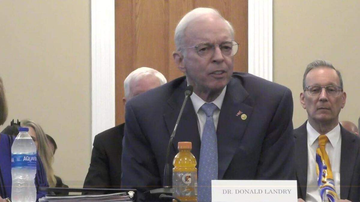 Donald Landry, interim president of the University of Florida, was not selected as a finalist in the search to name a new president, entitling him to a large payout.
