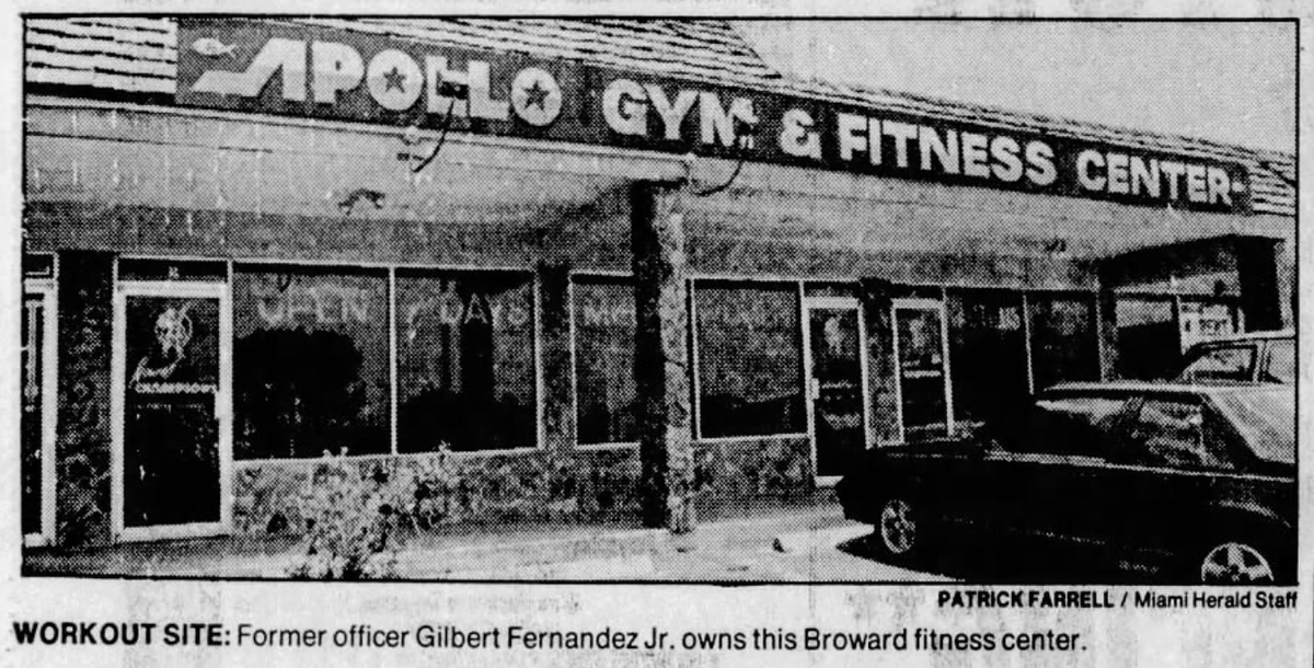 A photo of the Apollo Gym and Fitness Center, which was owned by former Miami-Dade police officer Gilbert Fernandez Jr.