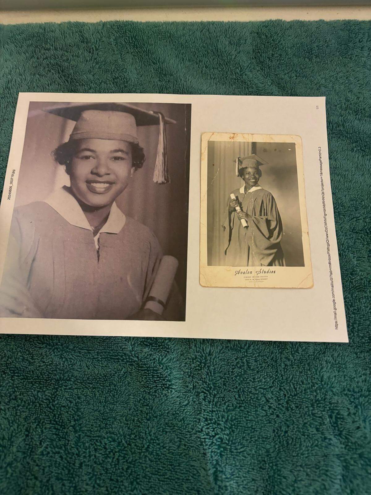 Bernice Curry Allen, who graduated with Bea Hines from Booker T. Washington Junior/Senior High School in Miami in 1956. They recently were reunited after not seeing each other since then.
