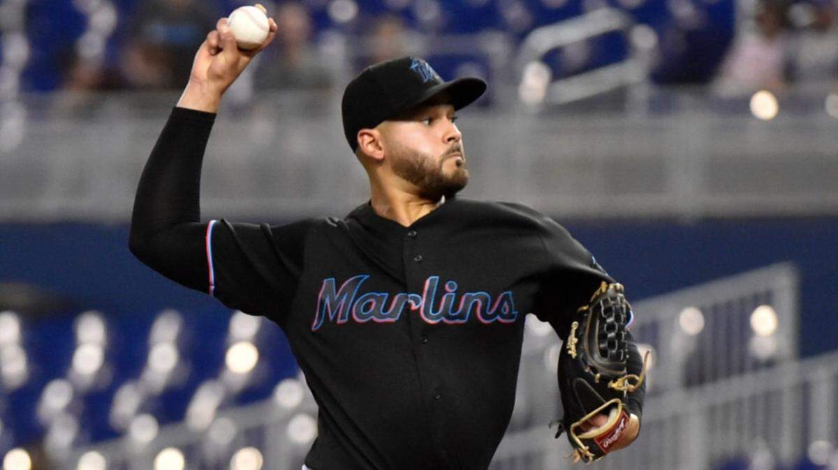The Miami Marlins’ Pablo Lopez pitches against the Kansas City Royals on Friday, Sept. 6, 2019, at Marlins Park.