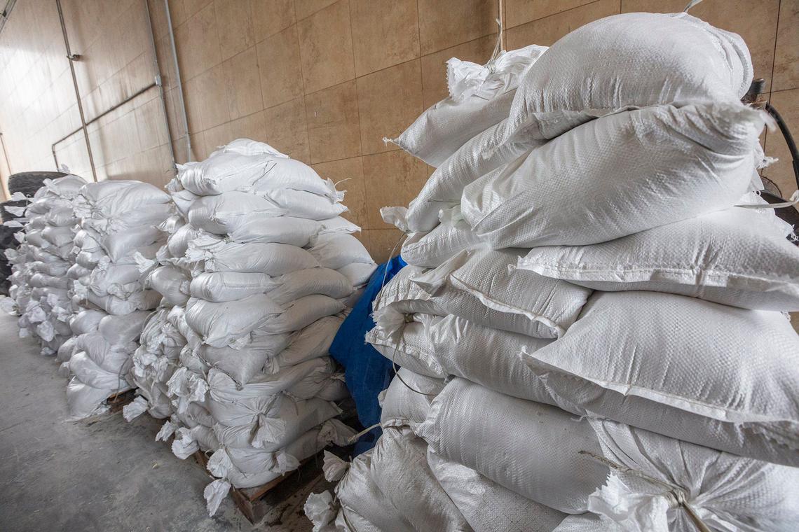 Sandbags when The City of North Miami Beach gives them out to residents ahead of the expected flooding in the next few days in 1965 NE 151st Street, North Miami Beach on Saturday October 5ve., 2024.