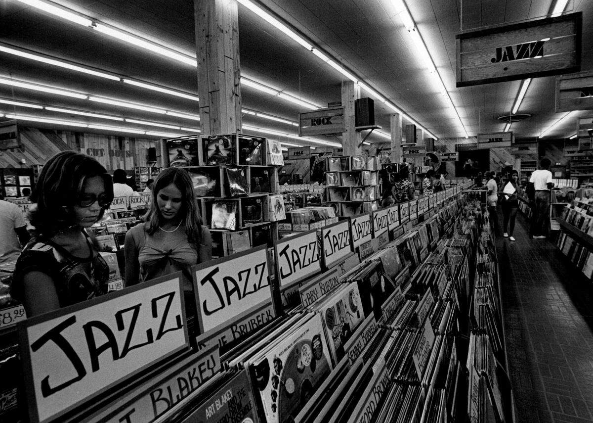 Inside Peaches record store in Fort Lauderdale.