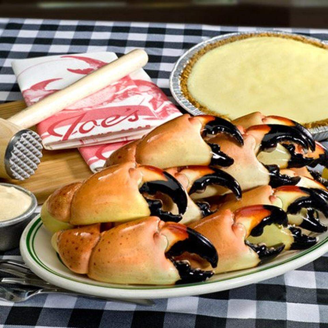 Stone crab and Key lime pie are favorites at Joe's Stone Crab in Miami Beach.