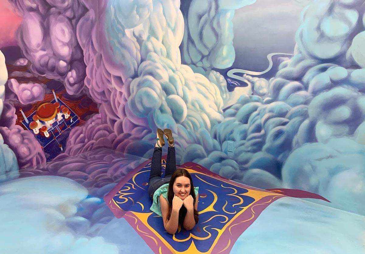 Fly above Agrabah on Aladdin’s magic carpet at Lincoln Road’s Museum of Illusions.