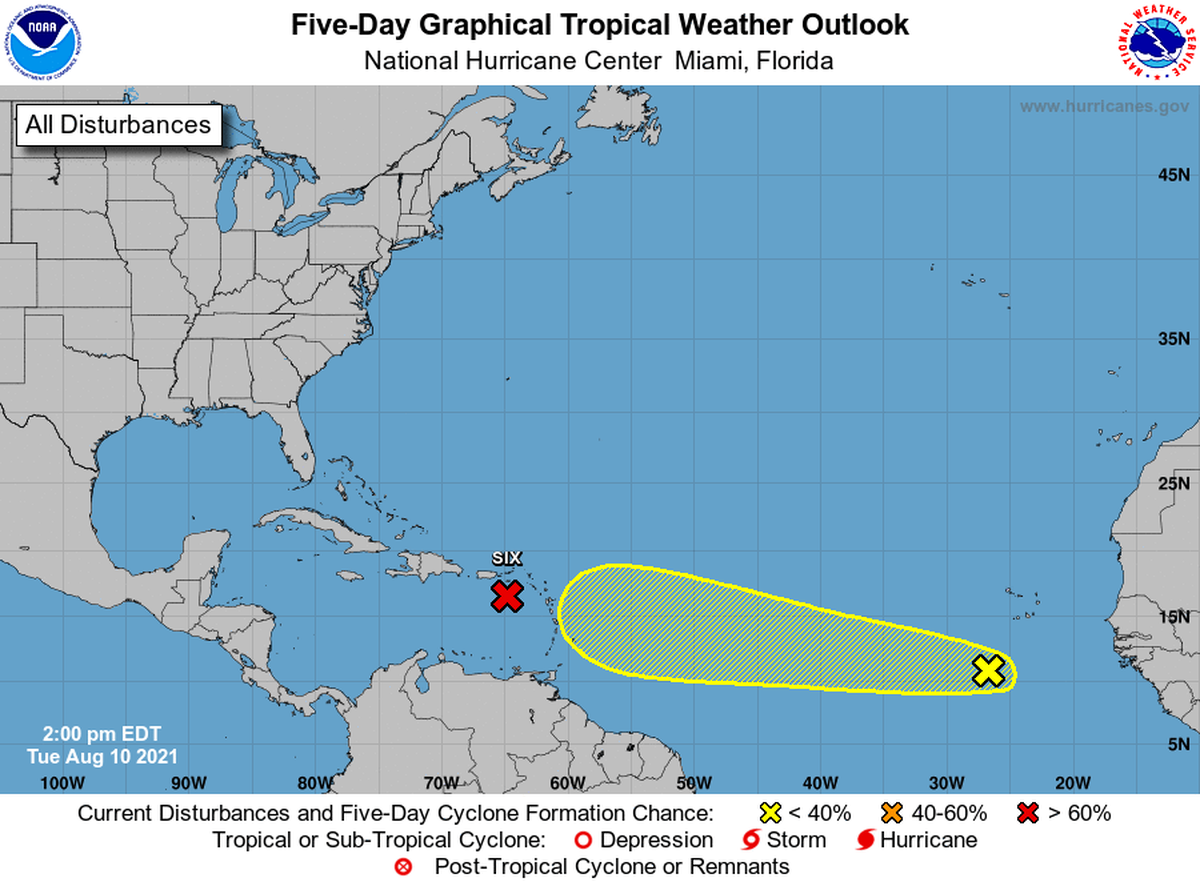The hurricane center is now tracking another disturbance, a tropical wave a few hundred miles east of the Cabo Verde Islands.