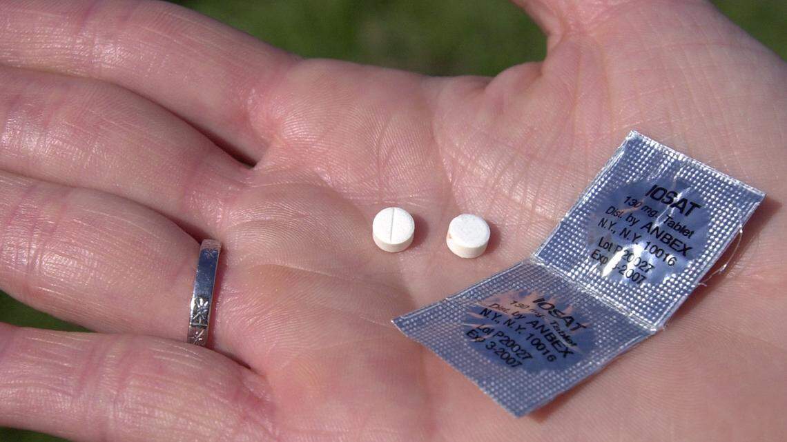 Sales of potassium iodide pills, like these shown from 2002, soar as fears of radiation from nuclear fallout or reactor accidents rise amid Russia’s invasion of Ukraine.